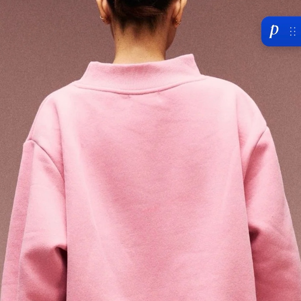 NWT Parke Vday collection denim heart mock neck sweatshirt - Picture 2 of 2